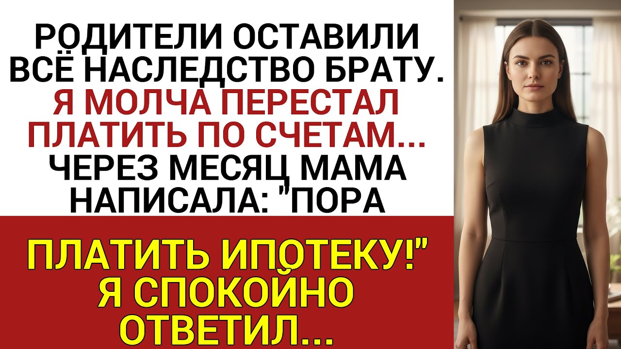 РОДИТЕЛИ ОСТАВИЛИ ВСЁ НАСЛЕДСТВО БРАТУ. Я МОЛЧА ПЕРЕСТАЛ ПЛАТИТЬ ПО СЧЕТАМ... ЧЕРЕЗ МЕСЯЦ МАМА НАПИС