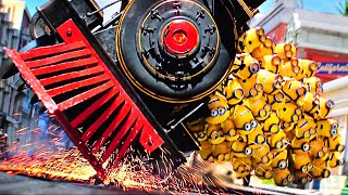 Minions steal a Train and cause BIG Damage | Minions & Monsters | CLIP