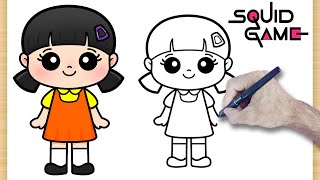 Como Desenhar A Boneca De Round 6 Kawaii Batatinha Frita 1,2,3