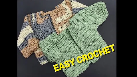 Easiest Crochet Baby Cardigan EVER.  I've never made one before.