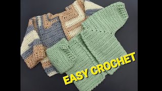 Easiest Crochet Baby Cardigan EVER. I've never made one before.