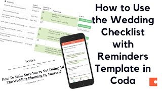 Wedding Checklist with Reminders Template and Tutorial - Google Sheets Alternative (Coda)