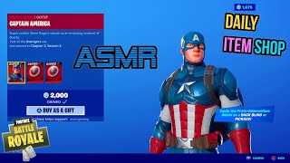 ASMR | Fortnite NEW Captain America Avengers Skin! Daily Item Shop Update 🎮🎧 Relaxing Whispering 😴💤