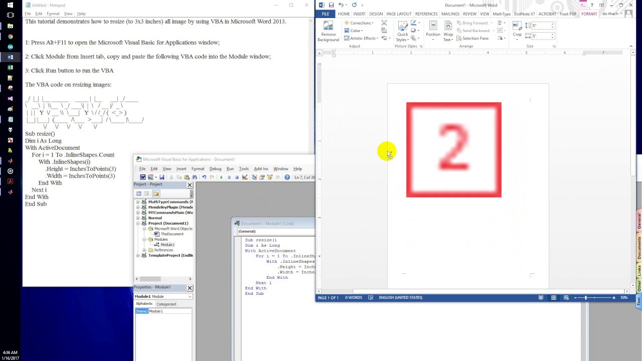 Resize All Images In Microsoft Word YouTube
