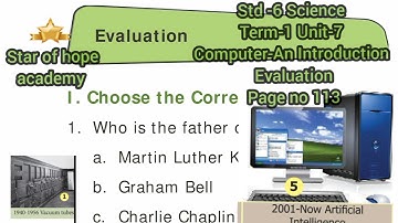 Computer-An Introduction Evaluation- book back answers 6th std Science Term-1 Unit-7 page113 தமிழில்