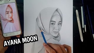 Realistic Portrait Drawing AYANA MOON with Graphite Pencil