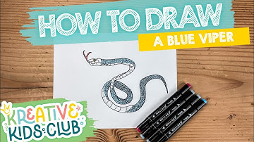Learn How to Draw a BLUE VIPER SNAKE | Educational Step-by-Step Drawing Tutorial for Kids!