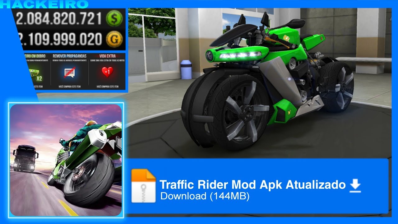 Traffic Rider Brasil - Traffic Rider 1.3 com novas motos e dinheiro infinito.  Baixe :  Confira :  Inscreva-se 