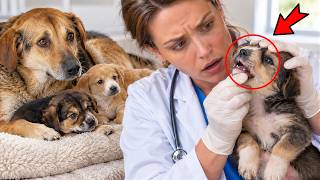 The dog kept one puppy away. When the vet examined him, everyone froze! screenshot 4