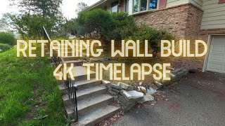 Full Retaining Wall Build | 4-Day Time Lapse | 4K | Awesome Start To Finish Project