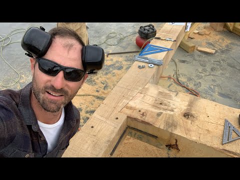 AMAZING Post and Beam Joinery with knife plates - heavy timber construction | Barn Building Joinery