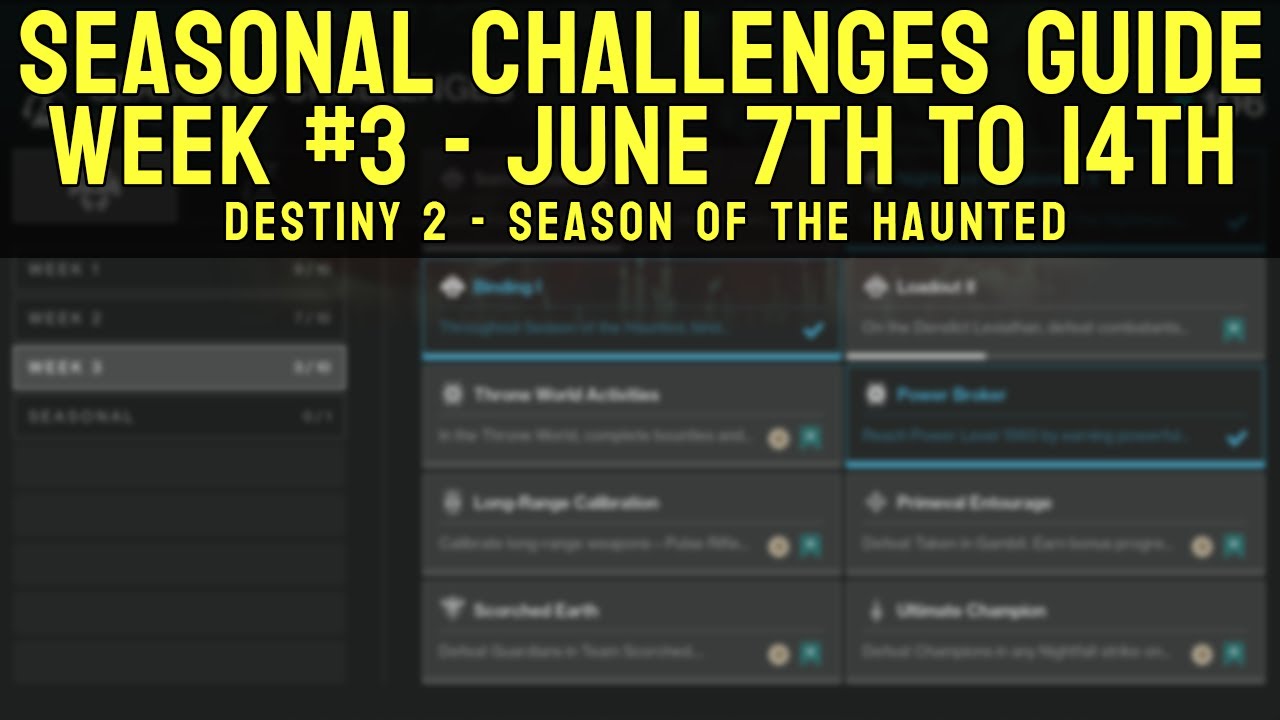 Seasonal Challenges Guide Week #3 - Season Of The Haunted | Destiny 2 ...