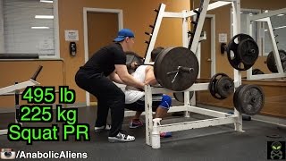 495 lb (225 kg) Squat PR - Mike Rosa, 188 lbs, 20 years old