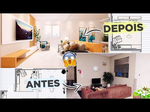 ANTES E DEPOIS SALA DE ESTAR INTEGRADA COM SALA DE JANTAR feat. Arquiteto de Bolso #EP.2