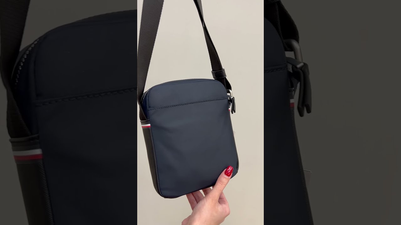 TOMMY HILFIGER Commuter Nylon Mini Reporter Bag (navy) - YouTube