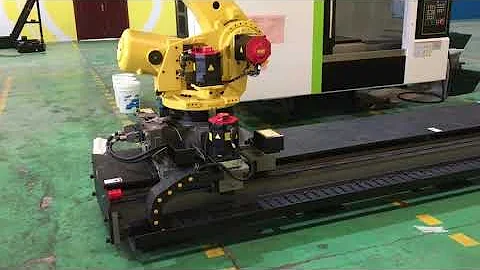 Fanuc robot track apply for CNC，robotics guide rail ，robot slider，#fanuc #robotics #palletizing
