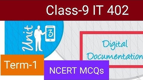 Class -9 IT -402 || Term 1 MCQs || Unit-3 Digital Documentation(Domestic Data Entry Operator )