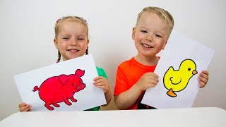 Educational activitiy for children with Finger Paints and Coloring 2