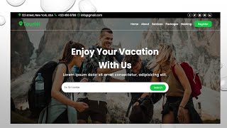 Details Create A Responsive Tour & Travel Agency Landing Page |  Website Design Using HTML / CSS Guide