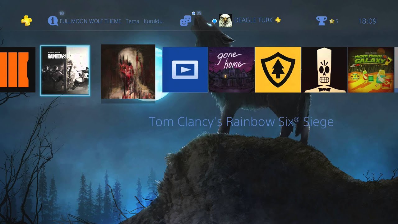 FULLMOON WOLF Dynamic Theme / Playstation 4