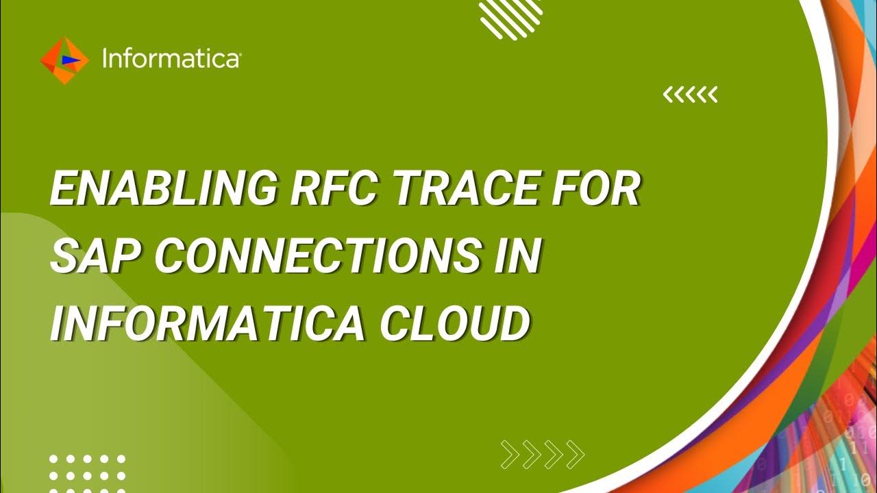 How to Enable RFC Trace for SAP Connections in Informatica Cloud YouTube