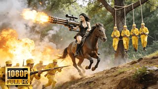 【抗日電影】嬌柔美女竟是最強狙擊手，槍槍爆頭全滅1000日軍。#抗日 #抗戰 screenshot 2