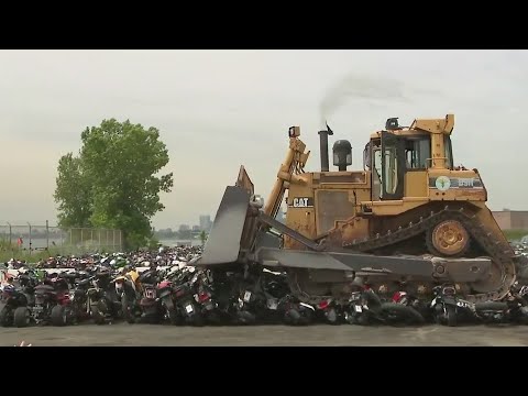 NYPD Crushes Hundreds of ATVs, bikes in NYC
