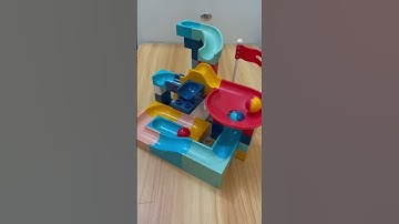 Satisfying Build & Sound 🟡 Marble Run Slide Building Blocks