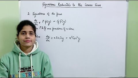 DIFFERENTIAL EQUATIONS | Lec-15 | Equations reducible to linear form (Part-2)