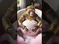 Royal Monkey Relaxing in a Pink Bubble Bath 👑🛁 | Luxurious Spa Moment. #shorts
