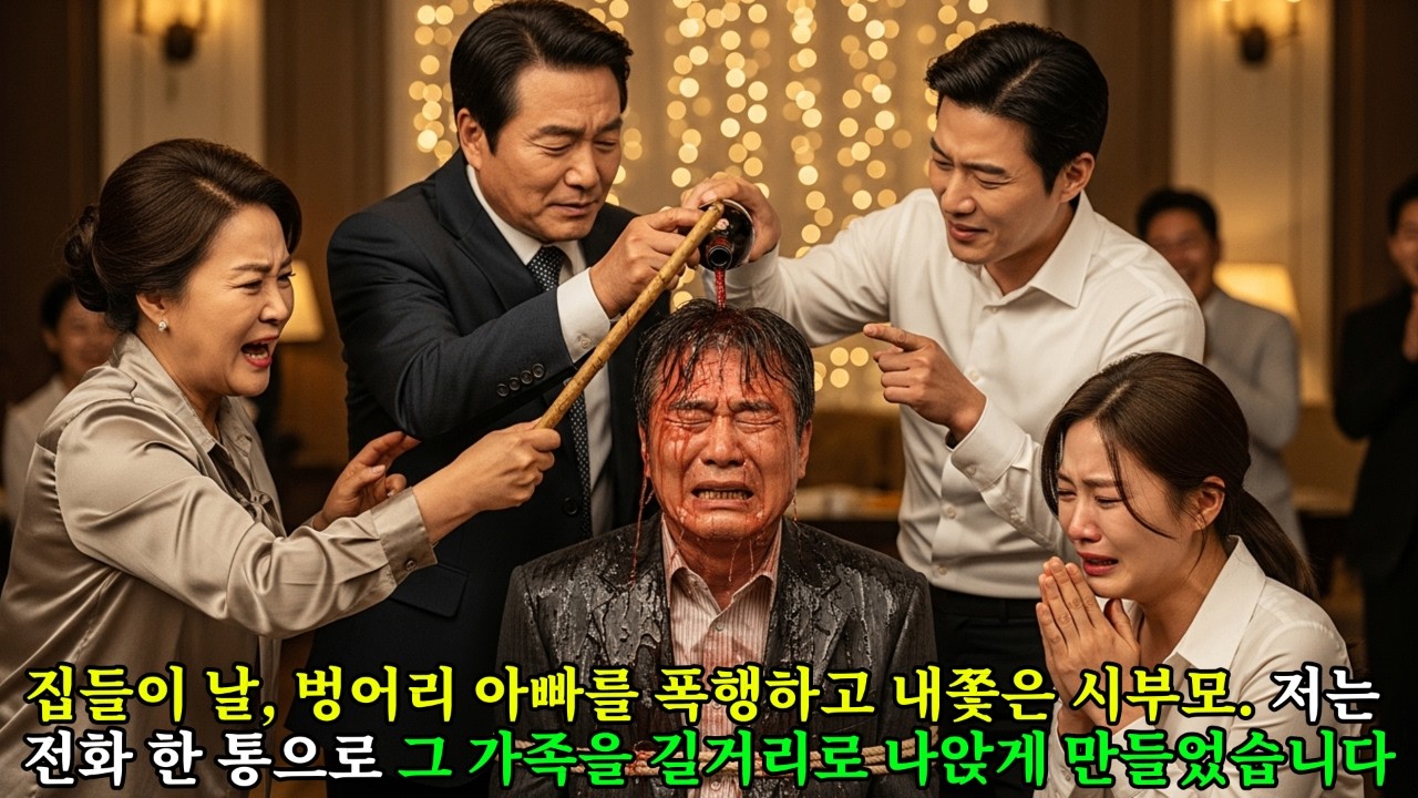 집들이 날, 벙어리 아빠를 폭행하고 내쫓은 시부모. 저는 전화 한 통으로 그 가족을 길거리로 나앉게 만들었습니다