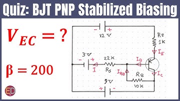 Transistor Fixed Bias with Resistor in Emitter, Emitter stabilized Bias, PNP Transistor DC Analysis