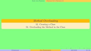 Method Overloading | Java Programming | Program 52 and 53