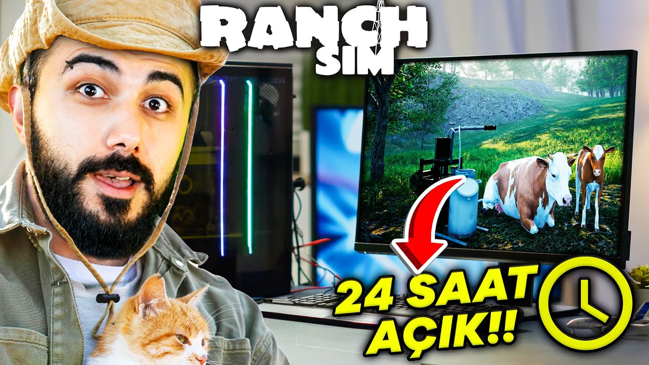 24 SAAT BOYUNCA OYUNU AÇIK BIRAKTIK!! ÇOK İLGİNÇ ŞEYLER OLDU! RANCH SIMULATOR (Bölüm #7) | Barış Can