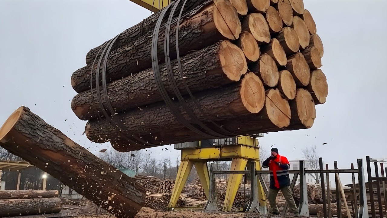 Dangerous Moment at the Sawmill Shredder Line.