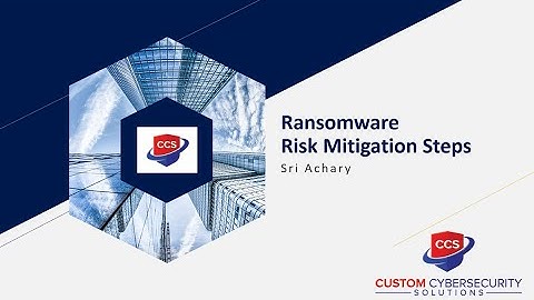 Cybersecurity Risk Mitigation- Ransomware