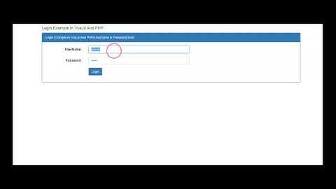 Login Example In VueJs And PHP