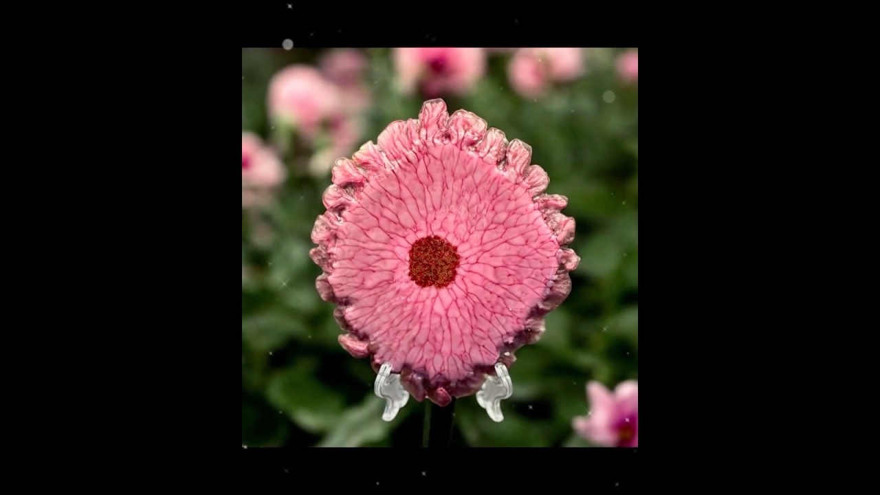 Raspberry Petal Bloom in Epoxy Resin 