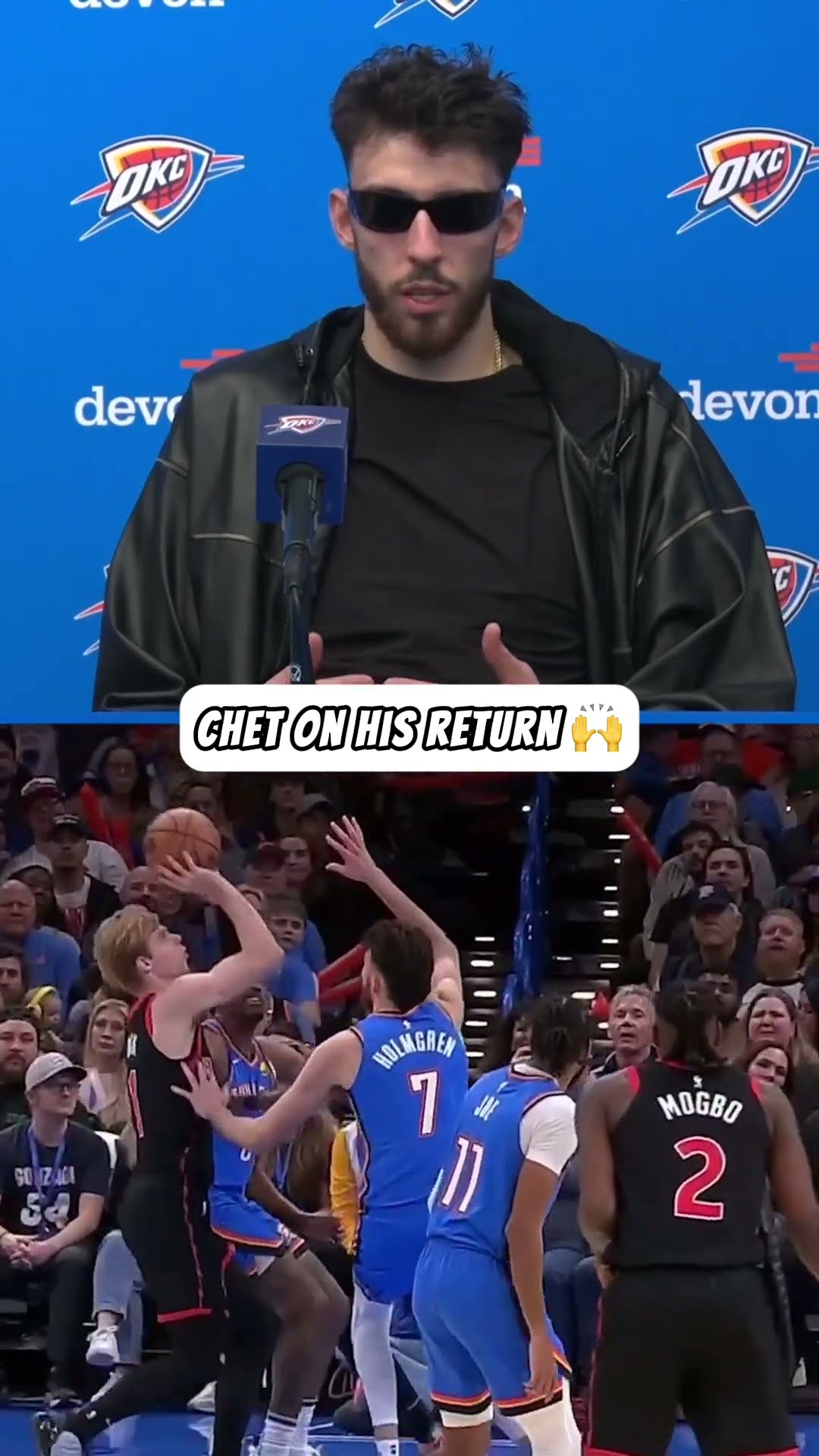 Chet Holmgren shows his appreciation to the OKC fans after returning from injury ?