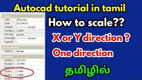 Autocad tutorial in tamil-civil tamil-How to scale in one direction