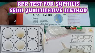 RPR Test for Syphilis | RPR screening and Semi quantitative test