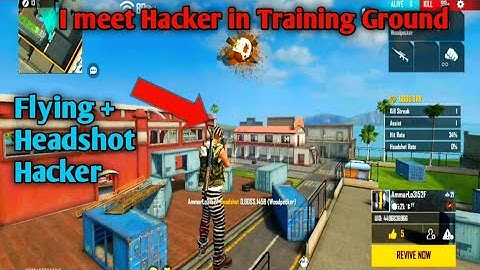 I Meet Hacker In Training Ground || I meet Headshot +Flying Hacker In Free Fire #freefire #hacker