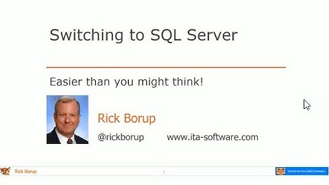 Switching to SQL Server