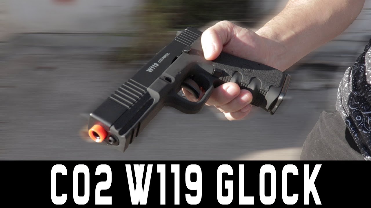 Pistola Airsoft Gas Co2 Wg Glock W119 Slide Metal Blowback 6.0 +