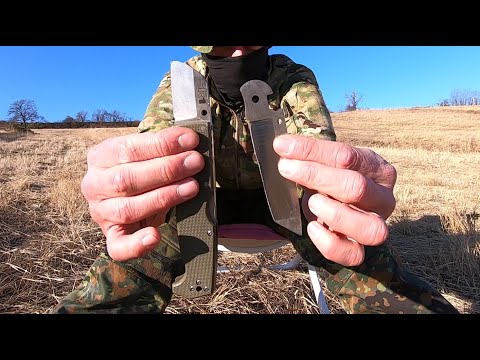 COLD STEEL SR1 TANTO vs. SR1 LITE TANTO -  KNIVES DESTRUCTION COMPARISON TEST - UNTIL THEY BRAKE