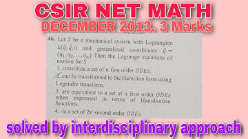 LEC-  24- CSIR NET MATH DEC 2013 3M CLASSICAL MECHANICS QUESTION SOLUTION