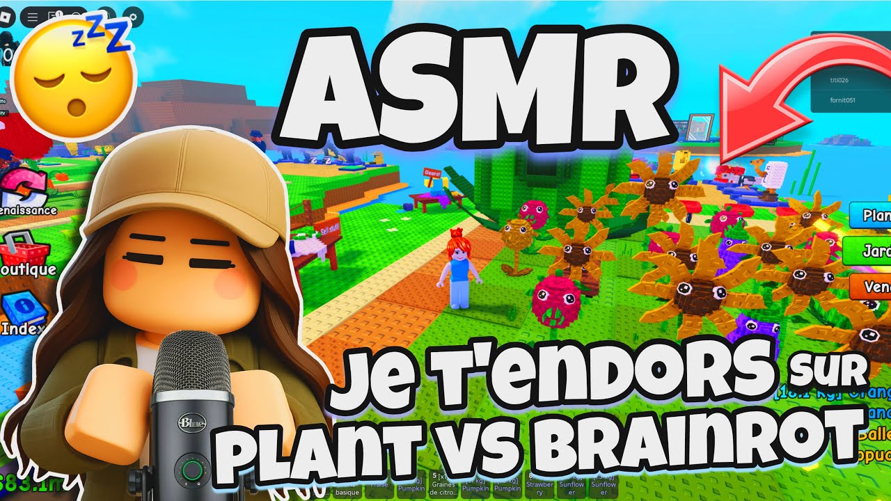 ASMR Français • JE TE RELAXE sur PLANT VS BRAINROT sur ROBLOX ! 😴