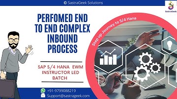Performed End to End complex inbound process || SAP EWM  by Mr. Naidu