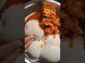 Today's breakfast! Idli with chicken curry! #food #asmr #foodie #shorts #foodasmr #chickencurry