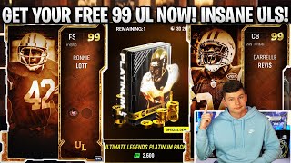 GET YOUR FREE 99 OVERALL UL RIGHT NOW! INSANE ULTIMATE LEGENDS REVIS, LOTT, AND RUNYAN!